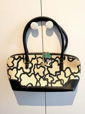 Tous Vintage Y2K Kaos Bag Beige/Black Bear Print